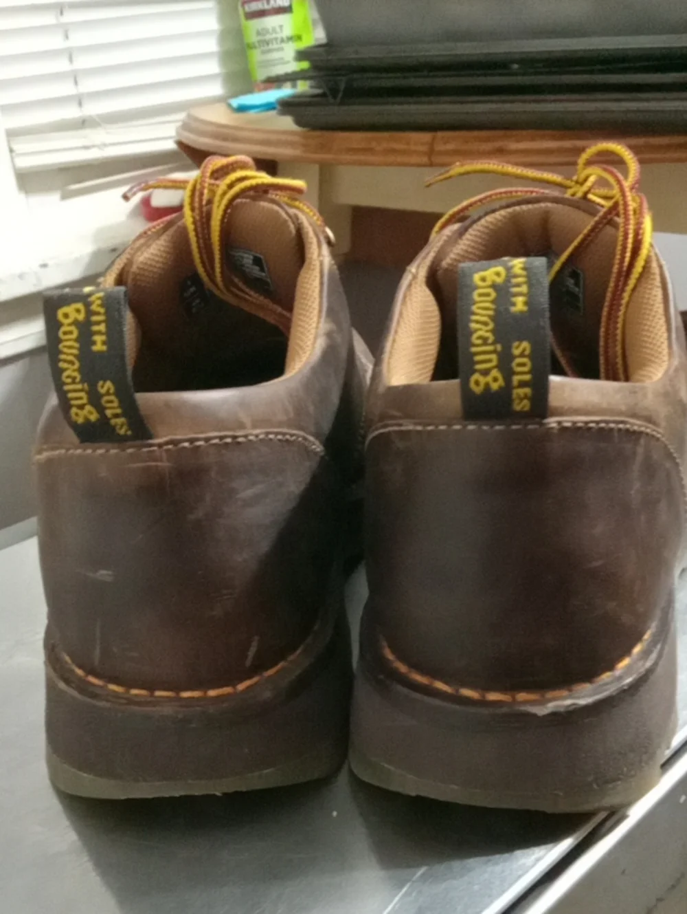 Dr. Martens Men's Brown Leather Casual Work Shoes - Lace-Up